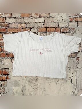 Iowa State University Ribbed Crop Top NWT XL Cream White Cyclones